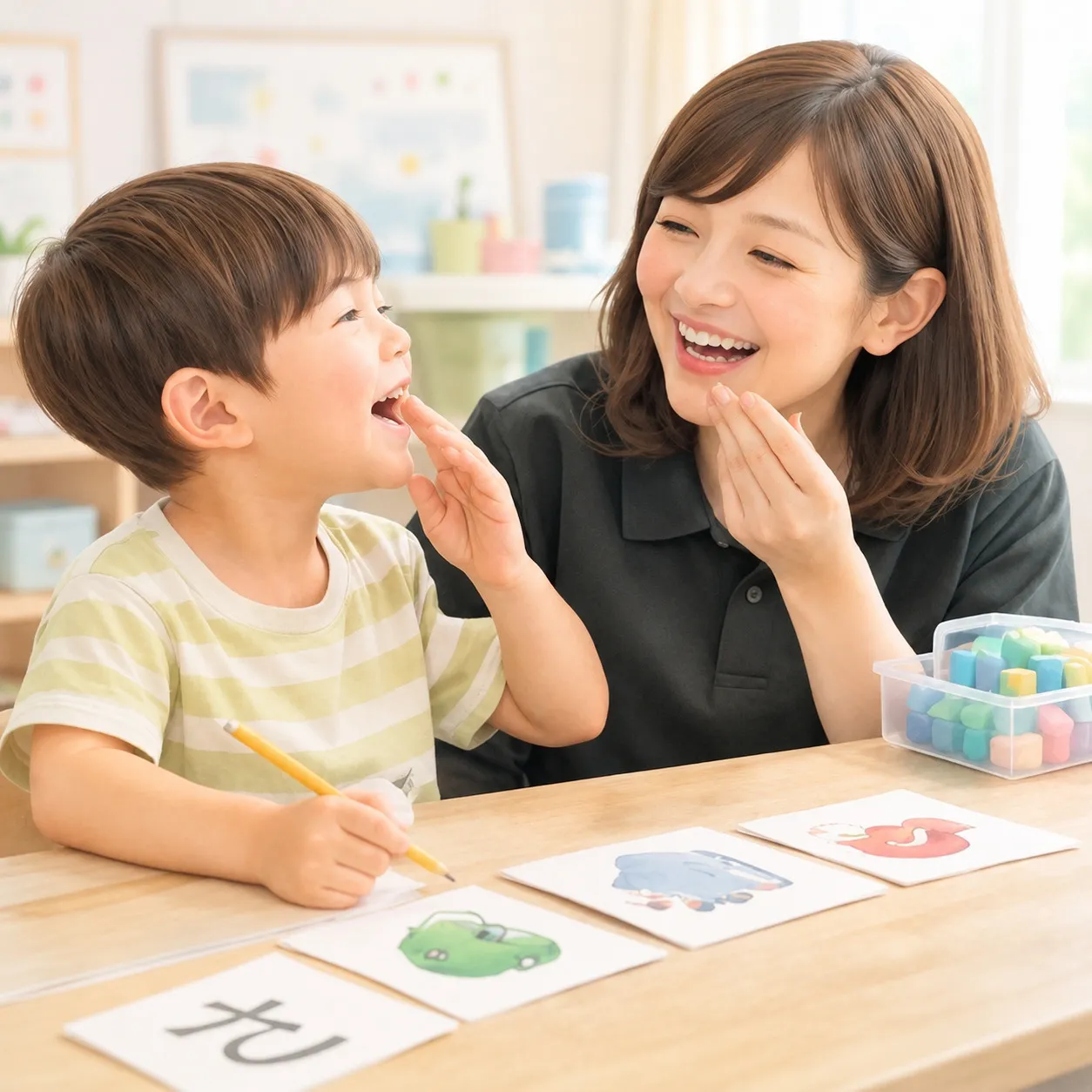 就学前の学習活動をする子ども